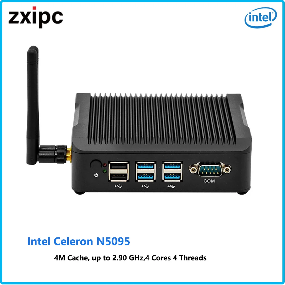 Industriële Intel Celeron N5095 Embedded Computer Mini Pc Ddr4 Dual Lan Rs232 Com Dual Display Fanless Mini Pc Gaming Pc Office