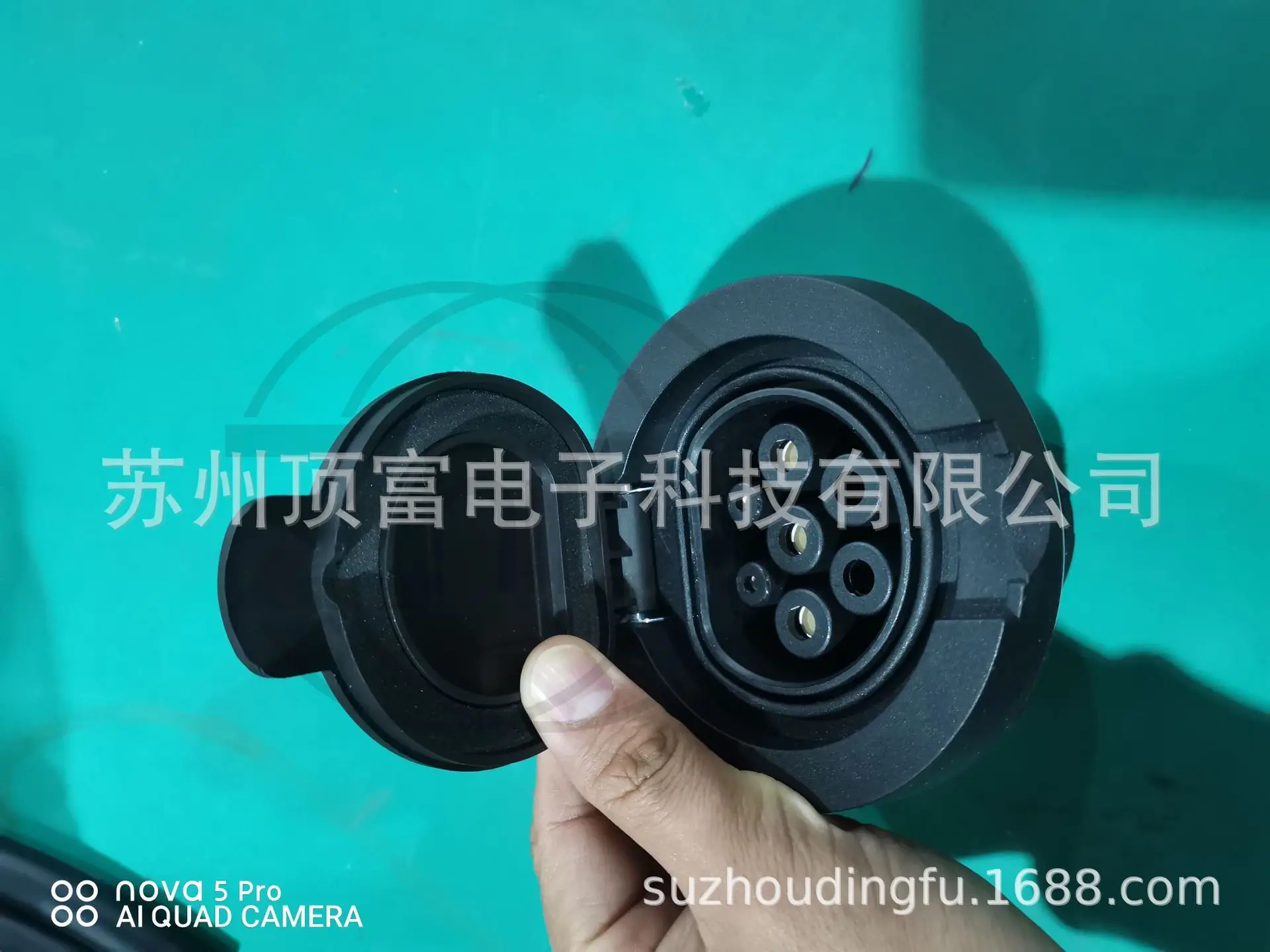 Type 2 EV Charging Pile Socket, Industrial Leakage Proof Socket for Charging Station, Heavy Duty Durable Charger Receptacle