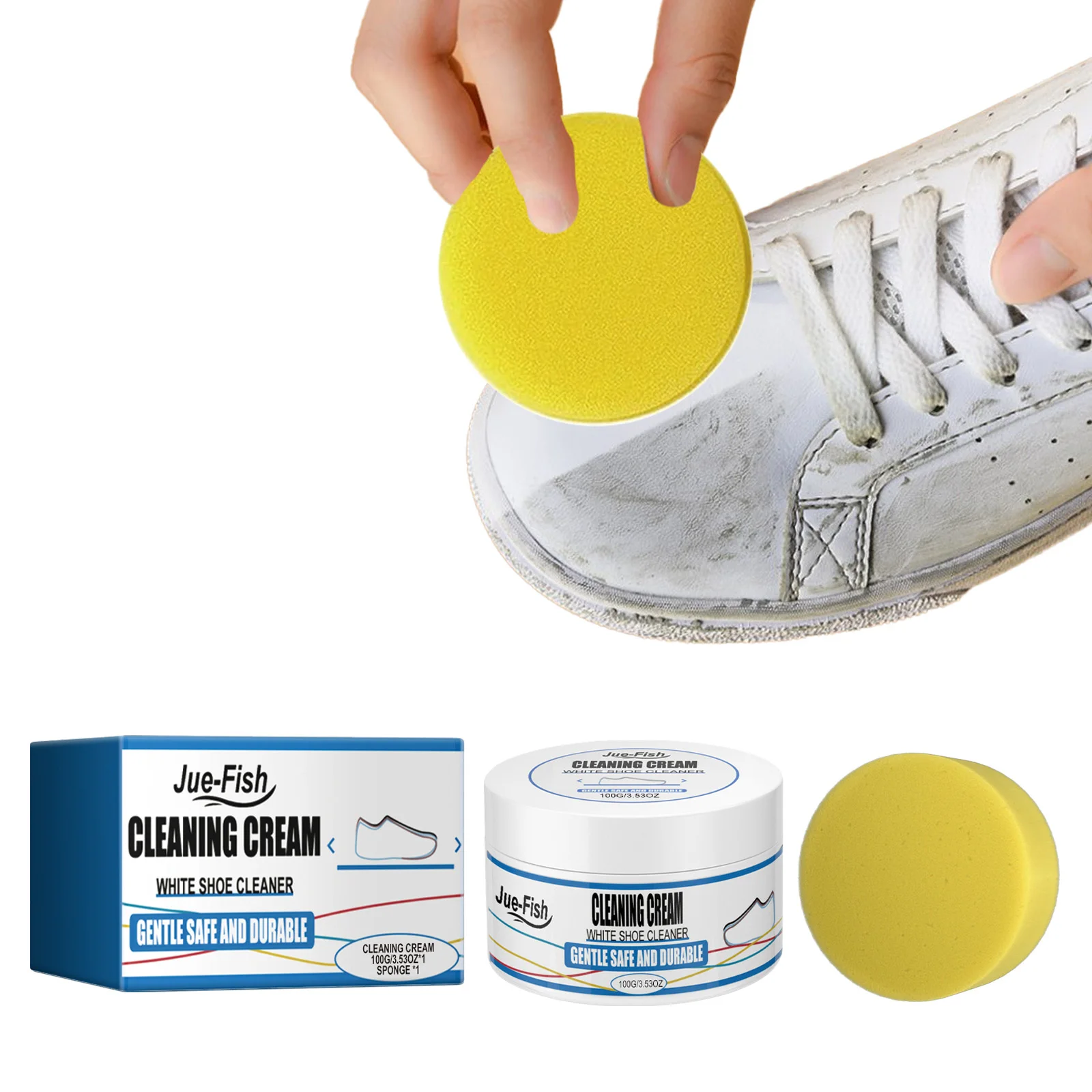 Shoes Cleaning Cream Powerful Removing Stubborn Stains Yellowing Deodorant Eco Friendly Whitening Multi-functional Shoes Cleaner