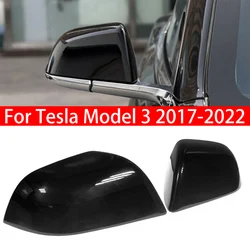 For Tesla Model 3 2017-2022 Car Replacement Rearview Side Mirror Cover Wing Cap Exterior Door Rear View Case Trim Gloss Black