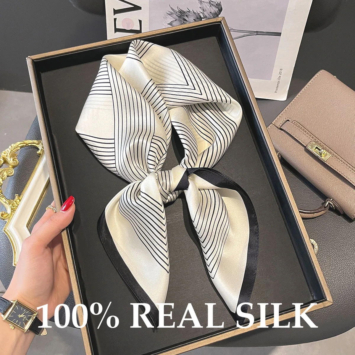

Шарф из 100% натурального чистого шелка, женский квадратный платок, шарфы для волос на шею, дизайнерский платок с принтом, модный шарф для девочек, шаль