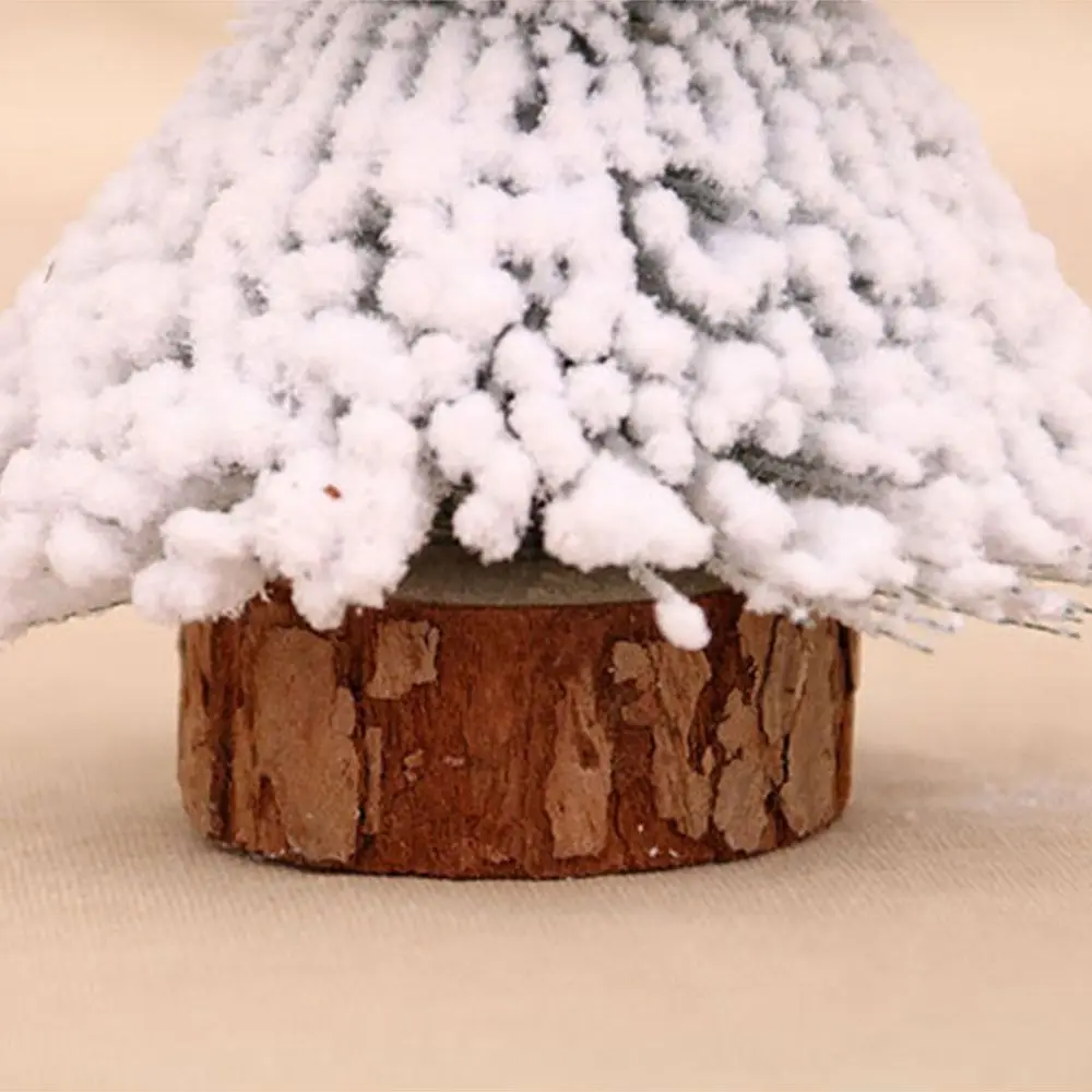 

Tower Shaped Flocked Cedar Tree Handmade Lifelike Mini Snow Pine Tree Stable Reusable Mini Christmas Tree Christmas