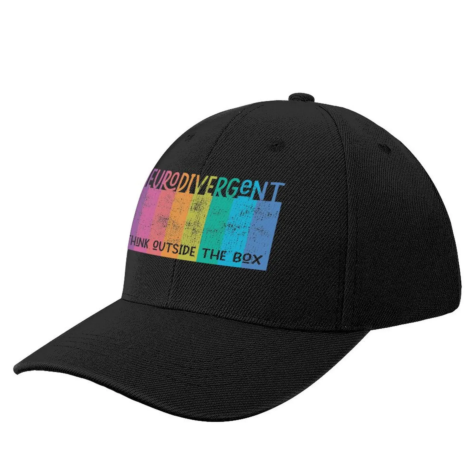 Colorful Neurodivergent Rainbow Design Baseball Cap Hip Hop Hat Man Luxury |-F-| Ball Cap Hats For Men Women's