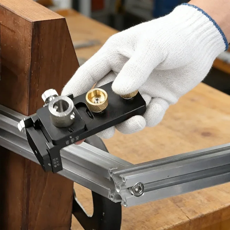 Punching and Tapping Integrated Jig for 20/30/40Aluminum Profile - M6/M8 Manual Vertical Drilling Locator Tapping Auxiliary Tool