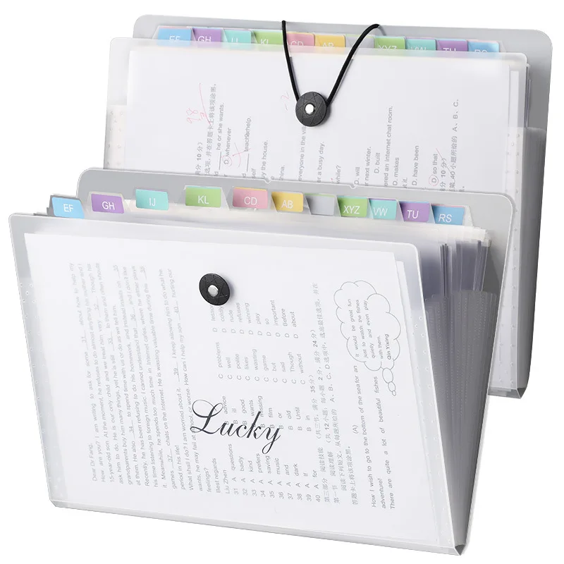 8/12 Pocket A4 Waterproof Expanding File Folder Large Capacity Files Folder Stationery