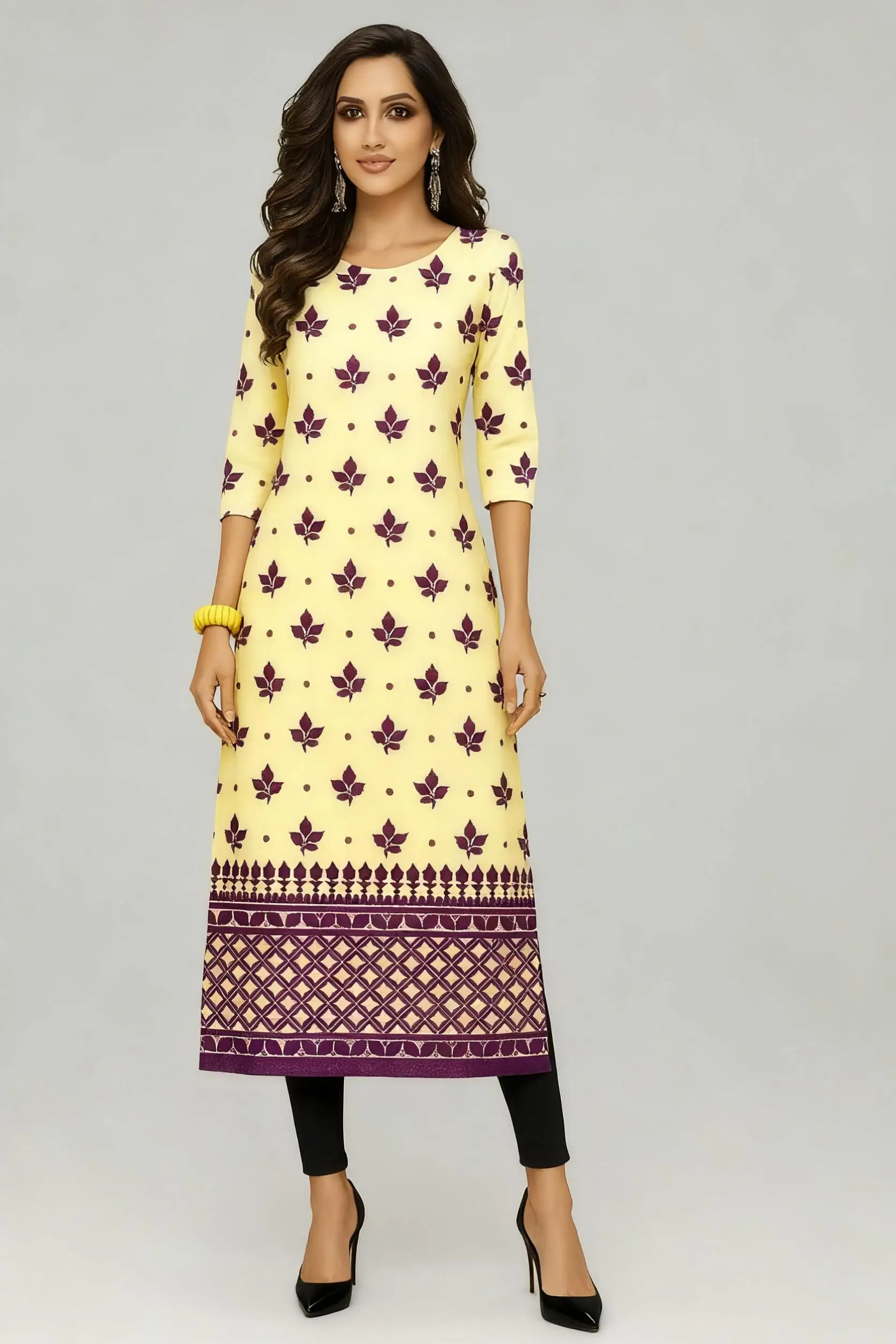 فستان مسلم كورت نسائي عصري مستقيم أنبوب 2026 على الطراز الوطني بحاشية شق متعددة النمط الوطني Abito Donna Musulmana #4