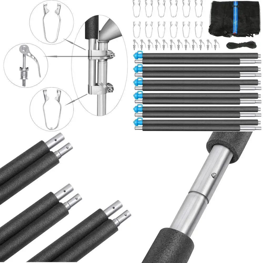

Сетка для батута длиной 15 футов с универсальными сменными стержнями для корпуса батута и фурнитурой (подходит для батута длиной 15 футов с 6 шт.