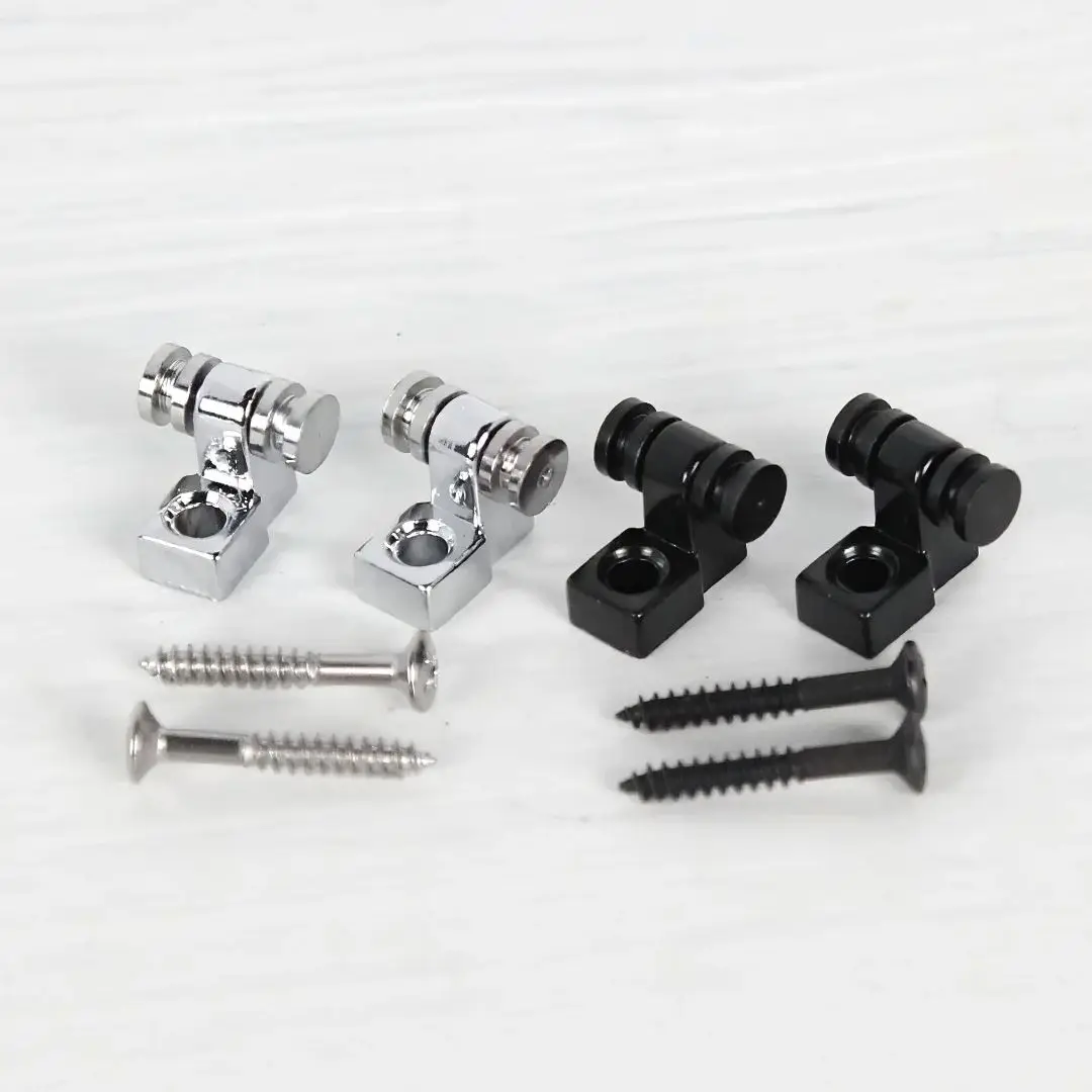 Fleor retentores de cordas de guitarra elétrica de metal, 4 peças, rolo guia de árvores, preto + cromado para peças de guitarra fd st tl