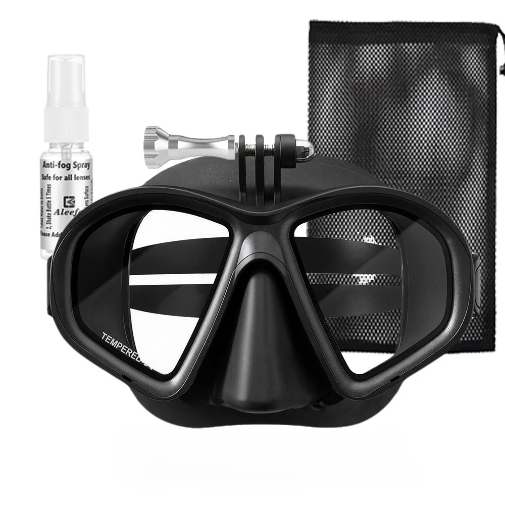 Low Volume Dive Mask Tempered Glasses Lens,Myopia Diving Mask,Spearguns Scuba Gear ,with Camera Mount,anti-fog for Narrow Face