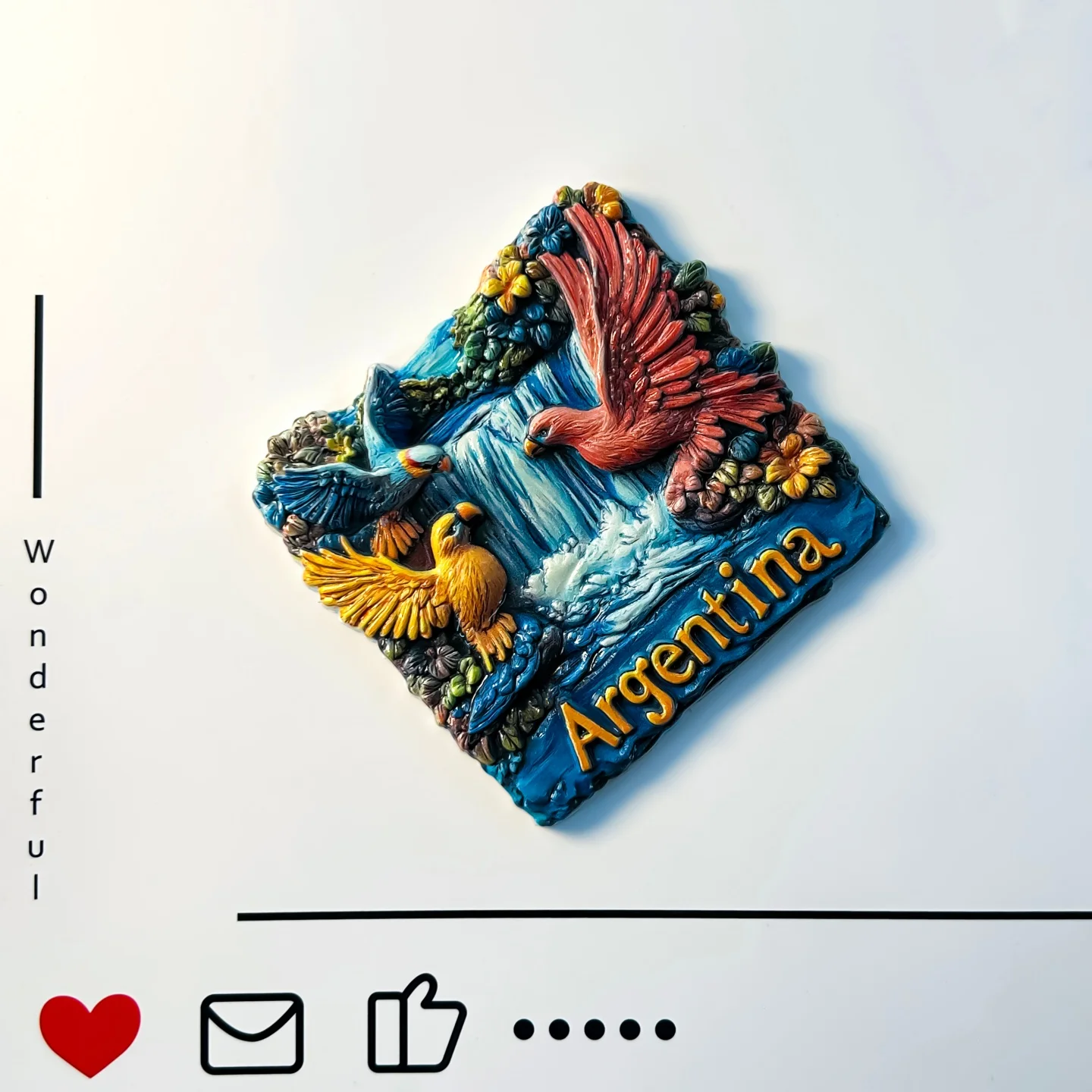Argentina, Iguazu Falls, Landscape, Refrigerator Patch, Macaw, Travel Companion Gift, Refrigerator Patch