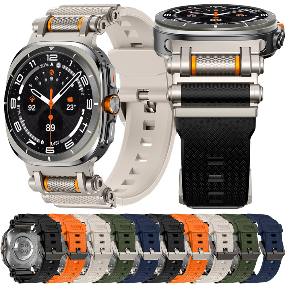 

Rubber Sports Strap for Samsung Galaxy Watch 7 Ultra 47mm Silicone Band Bracelet for Galaxy Watch Ultra 47mm Replace Accessories