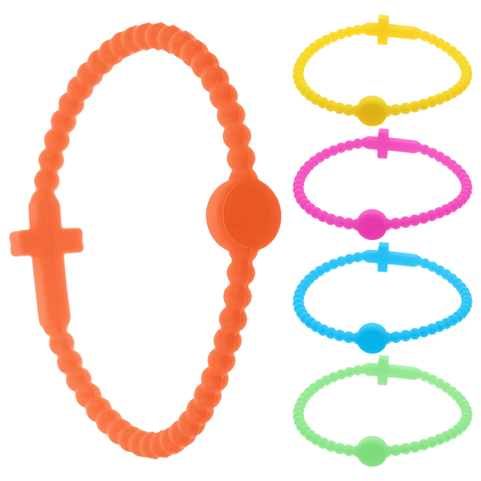5-delige kleurrijke armbanden Modieuze polsbandjes Elastisch Comfortabel Siliconen Kinder Silicagel Decoratief