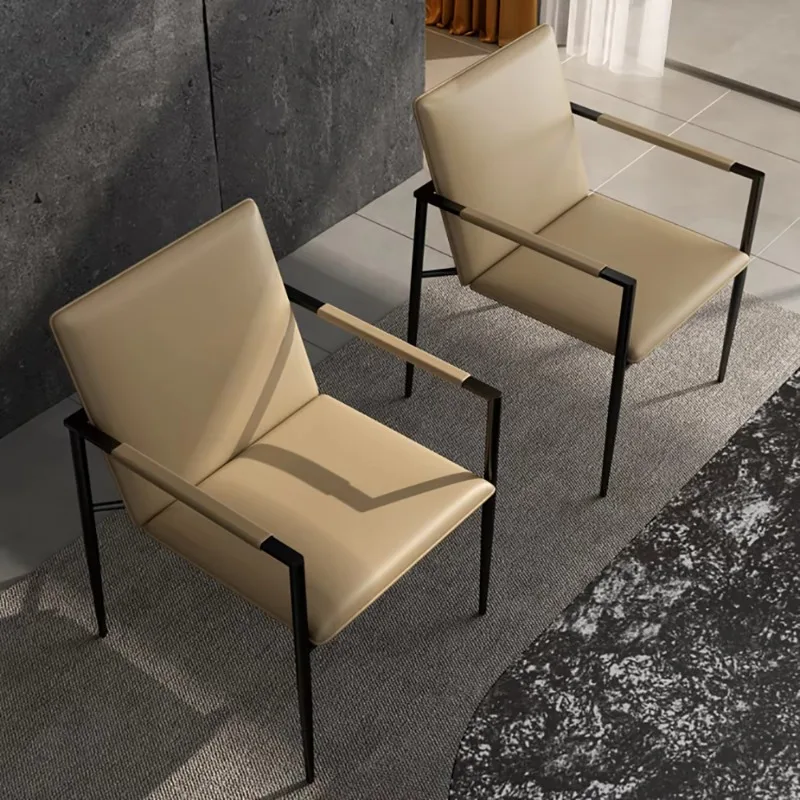 Cadeiras de Jantar de Designer de Meio Século, Luxuosas e Modernas, Cadeiras de Jantar Premium para Sala de Estar, Estilo Nórdico com Apoio de Braço, Móveis de Design Chaise
