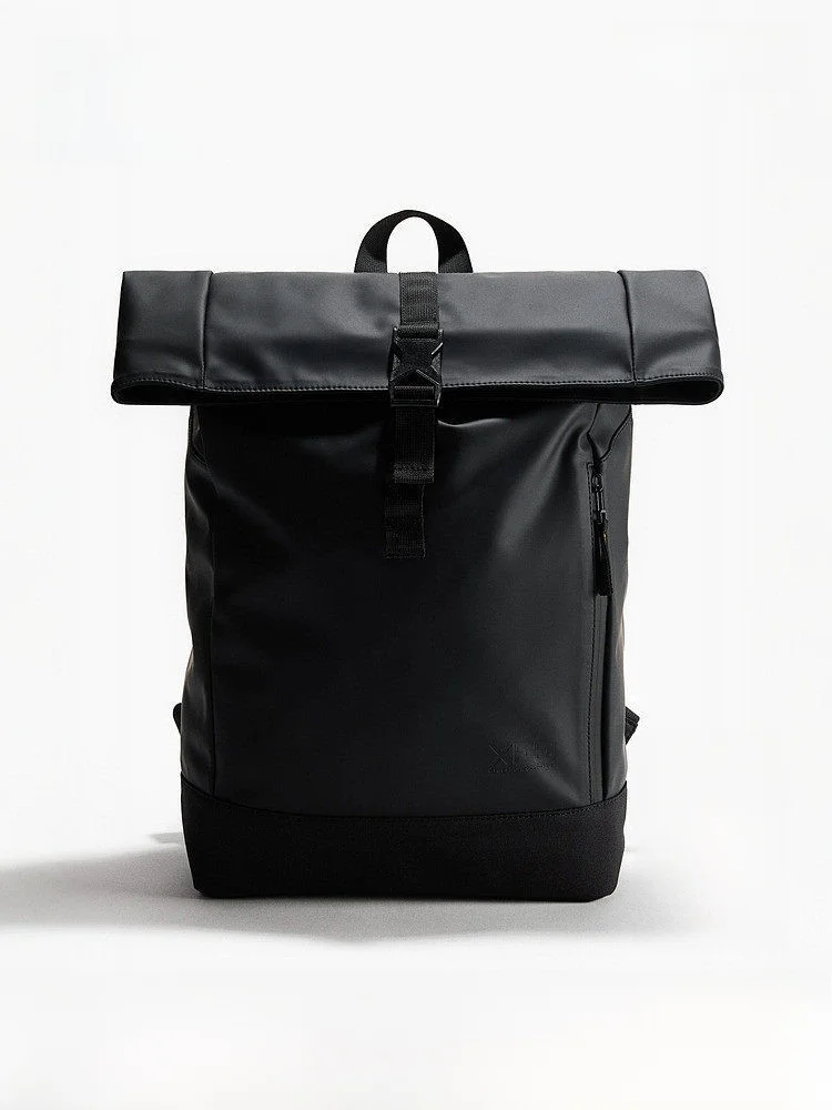 

H&M Men's Summer New Roll Cover Style Double Shoulder Backpack 1328359 Polyester Material Fashionable Men's Bag