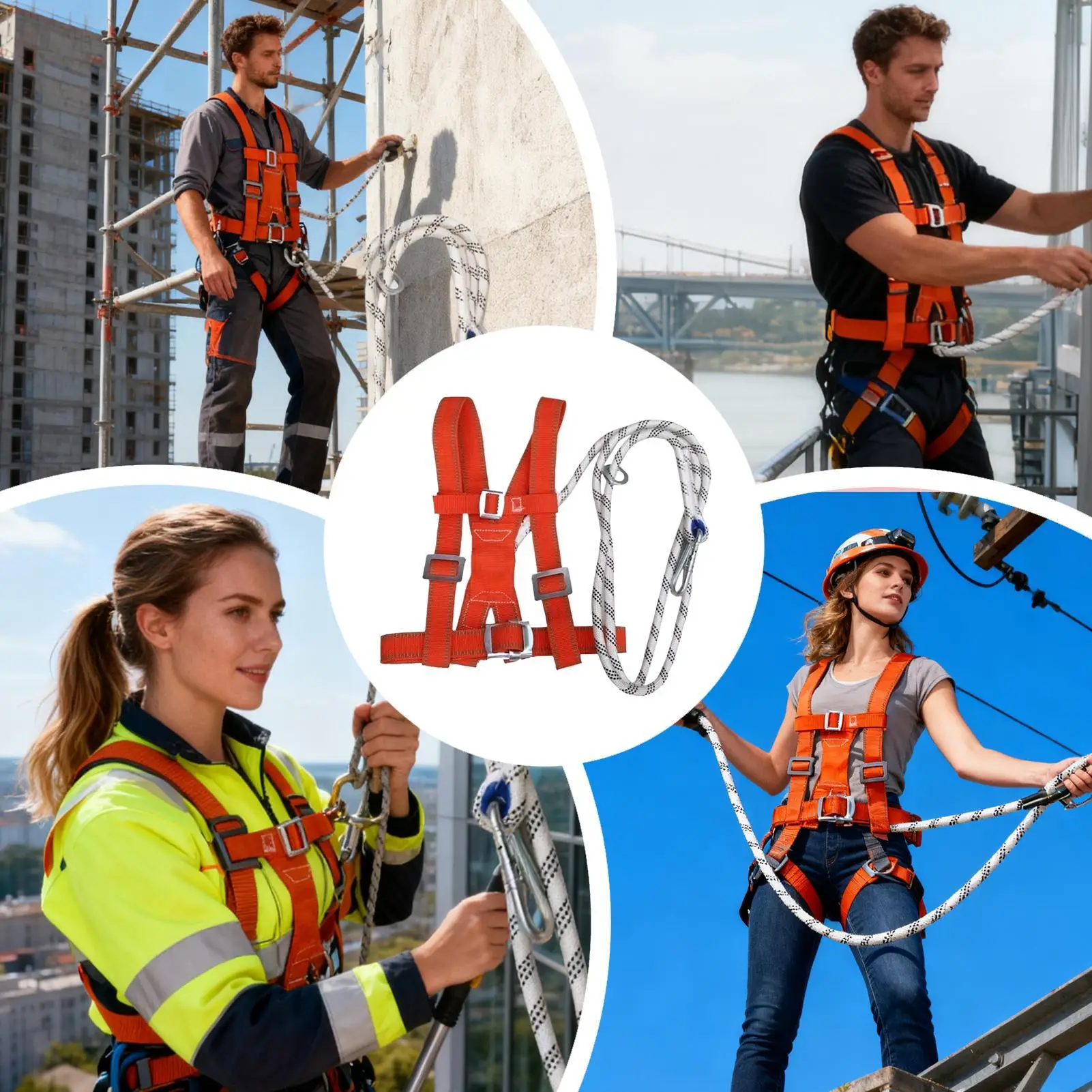 Double Strap Safety Belt Adjustable Safety Harness Full Body Fall Protection Harness for Construction Shock Absorbing image 5