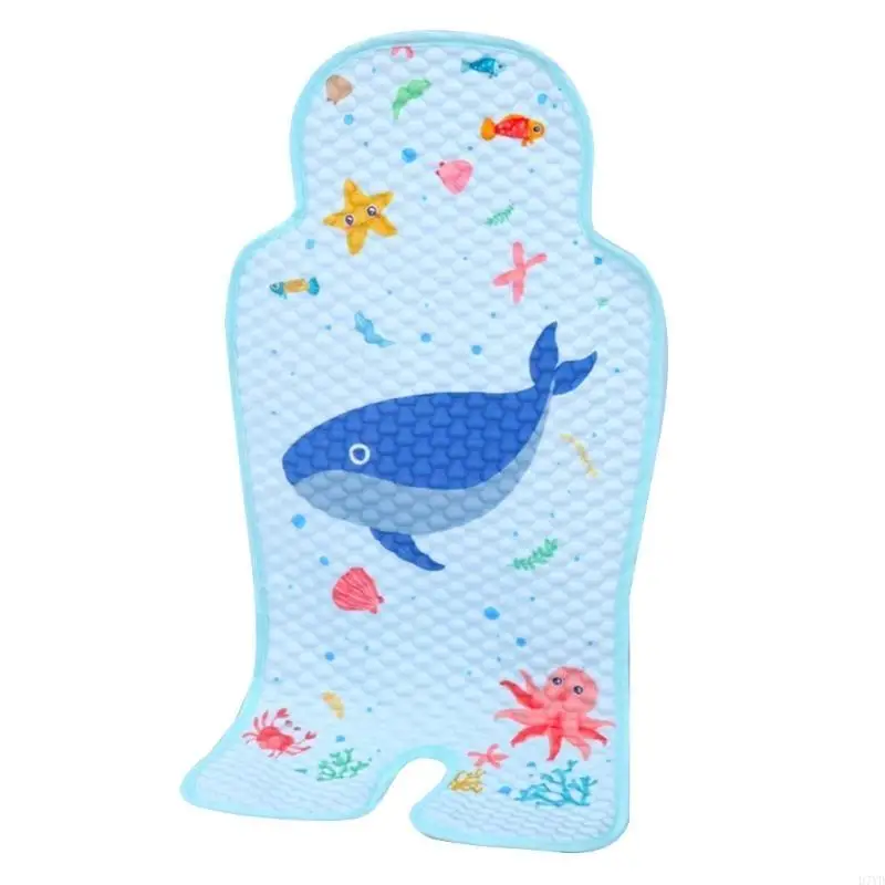 

D7YD Baby Carriage Summer Seating Liners Strollers Ice-Silk Cooling Mats Cartoon Seating Pad