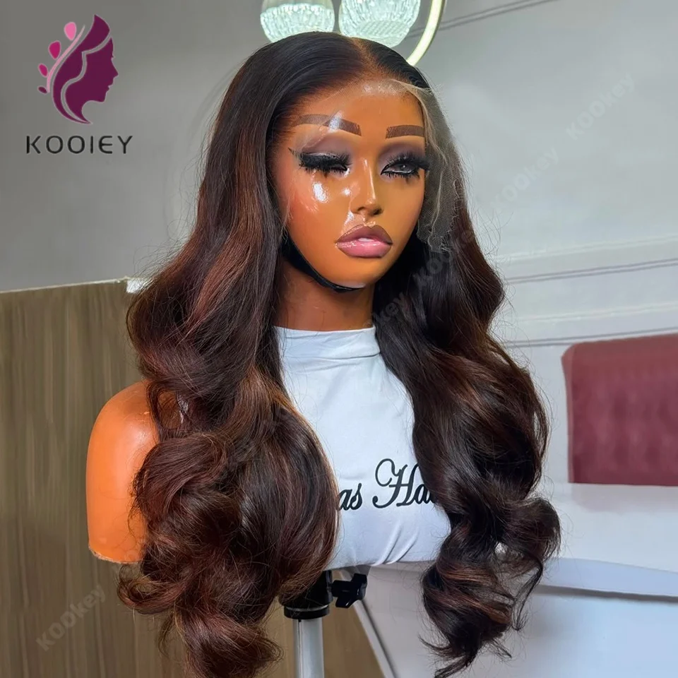 

Парик с кружевной передней частью 13x4, волнистый, с эффектом омбре, плотность 2300, оттенки 4/27 коричневый и медово-блонд, HD шелковый топ, кружевная застежка, из натуральных волос