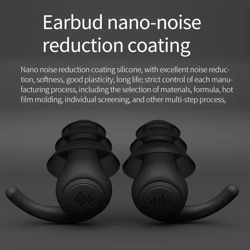 HUAK 1 Pair Reusable Soft Silicone Earplugs Noise Cancelling Anti-noise Earplug For Concerts Sleep Swim Waterproof Ear Plugs