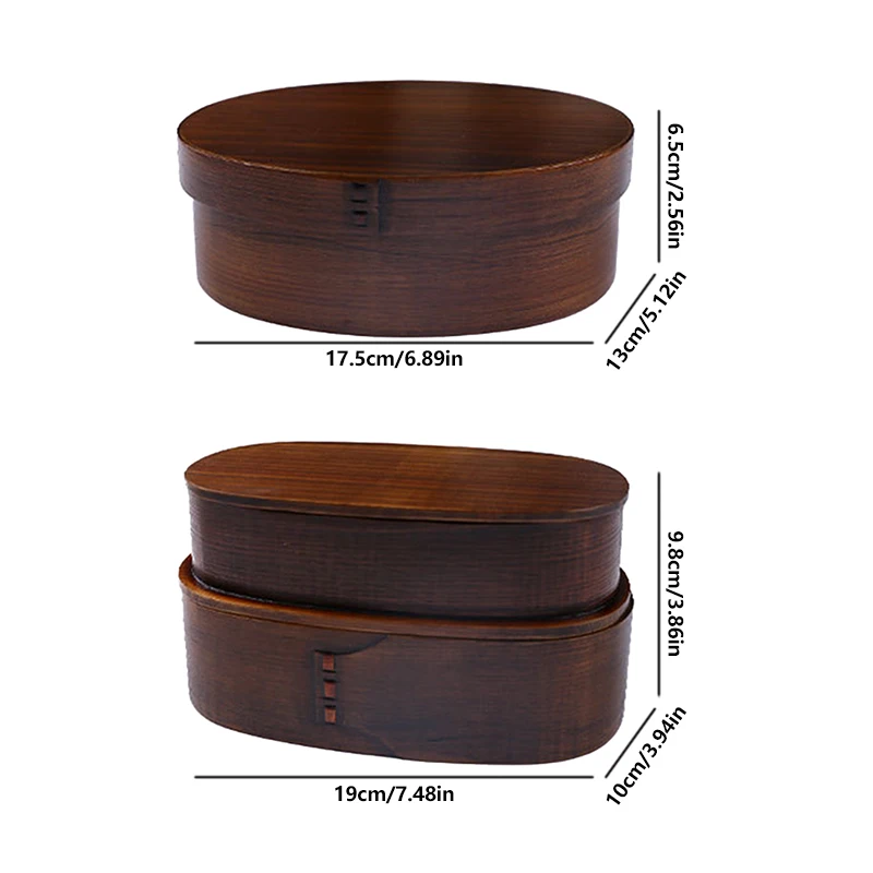 Bento Box Microwave Compatible Lunch Box Style Wood Grain Women's  Adults Japanese Style Wooden Tableware Sushi Rice Bowl