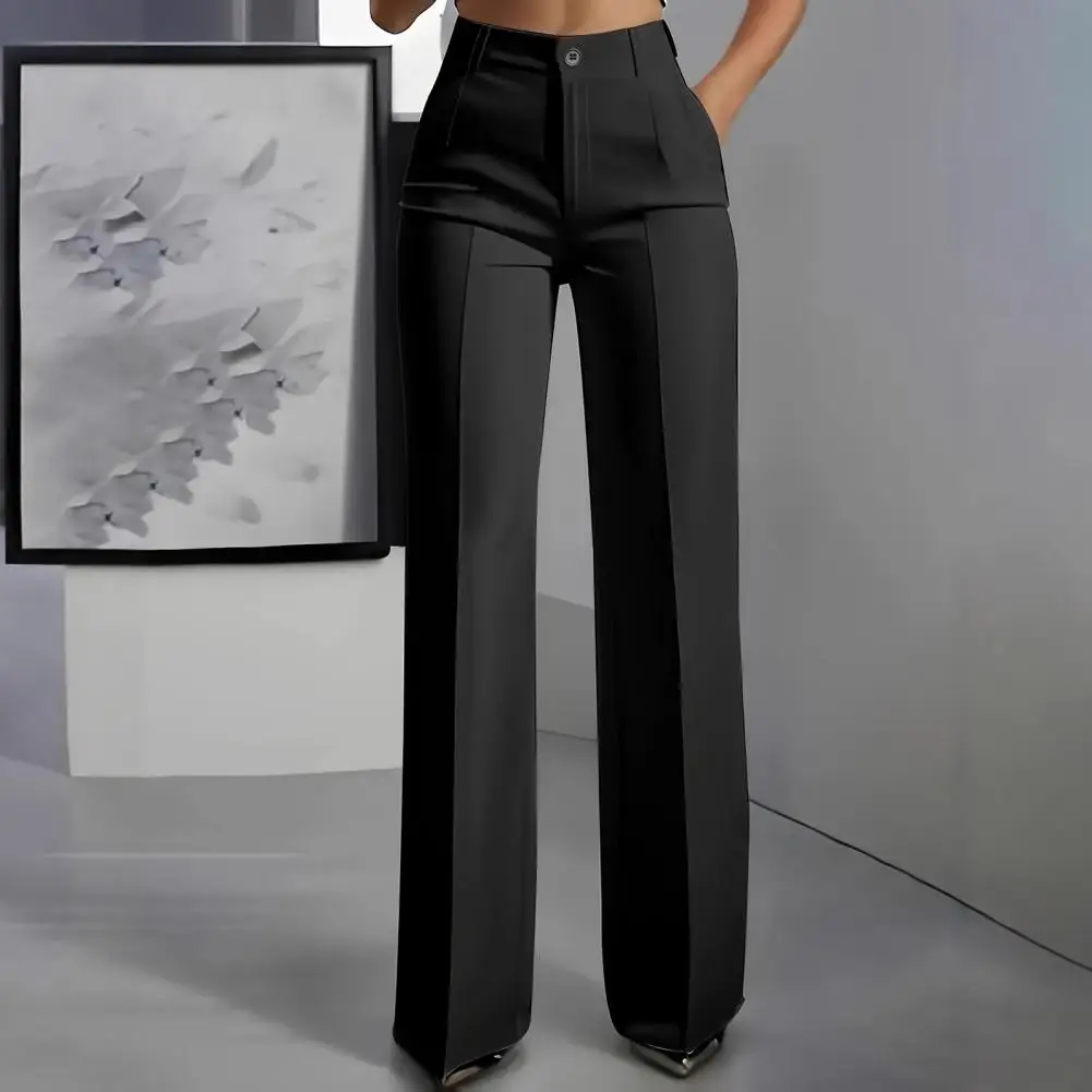 2026 Women Suit Straight Leg Suit Pants High Waist Versatile Business Commuting Pants draped straight-cut simple suit Trousers
