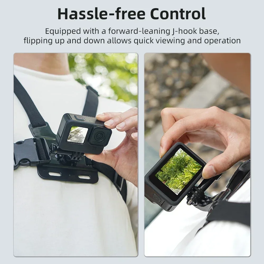 حزام تثبيت على حزام الصدر من Flymile لكاميرا GoPro الرياضية، حامل حزام قابل للتعديل لملحقات التصوير الفوتوغرافي DJI Action POV