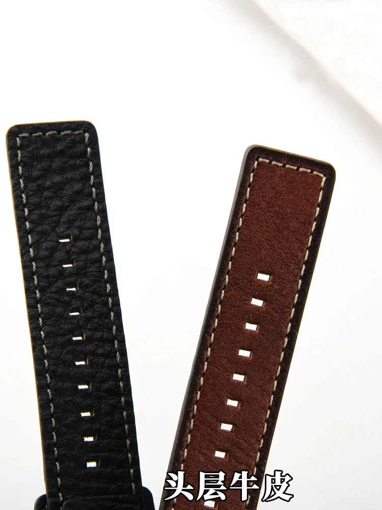 For Fossil Jr1157 First Layer Cowhide Strap Accessories Retro Style Strap Leather Stainless Steel Connector 24mm