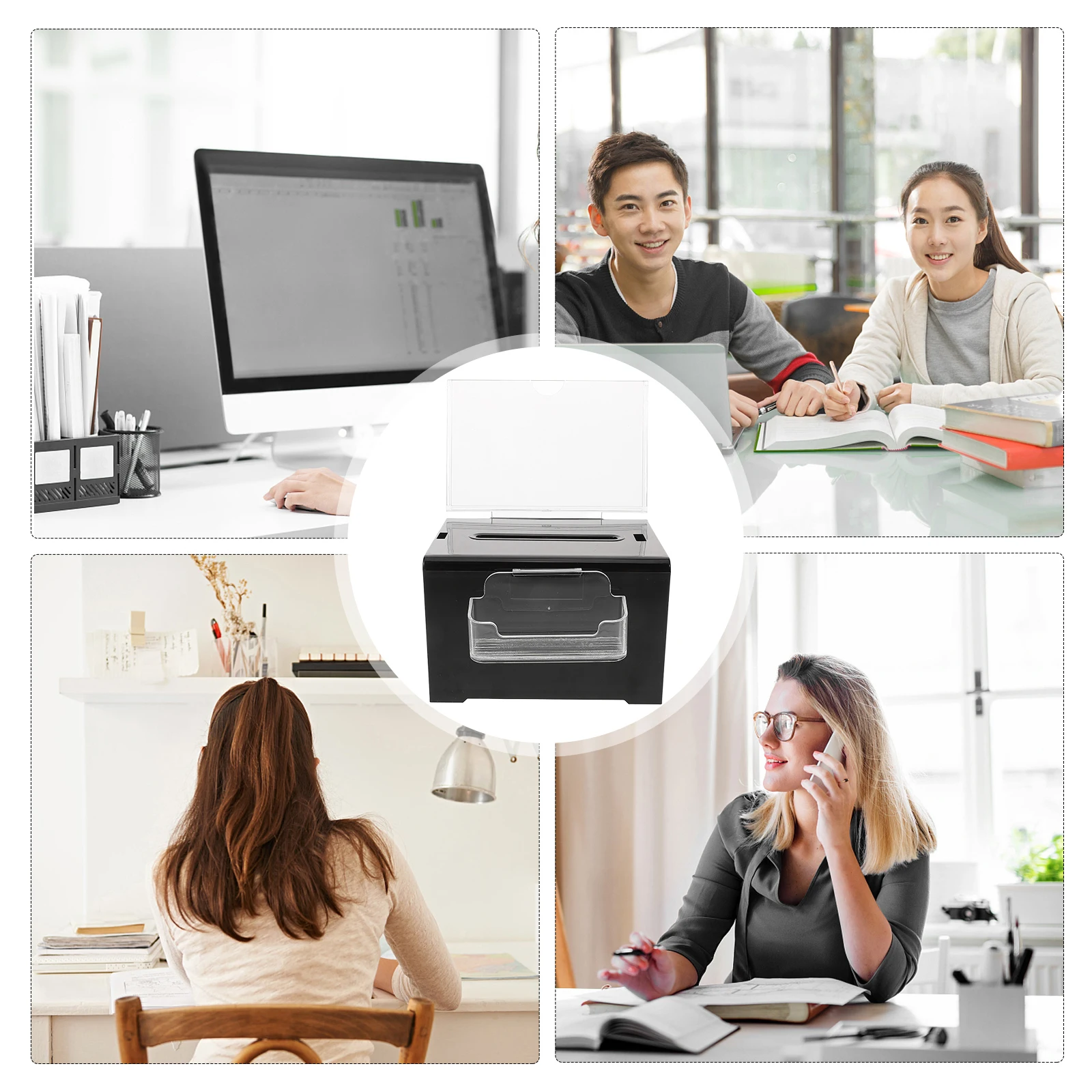 Caixa de sugestão de acrílico transparente com fechadura, caixa de urota transparente para reuniões, exposições, solução segura de armazenamento de dinheiro e bilhetes