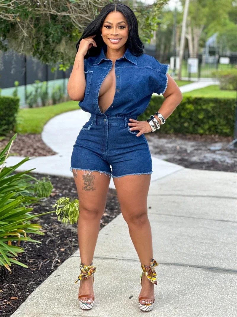 

Уличная одежда, джинсовые комбинезоны, летняя одежда, женские джинсы без рукавов на пуговицах, шорты, комбинезоны, цельные комбинезоны, наряды