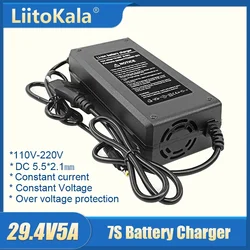 LiitoKala 29.4V 2A/5A 7S lithium battery charger for 24V 5A lithium battery pack connector charger