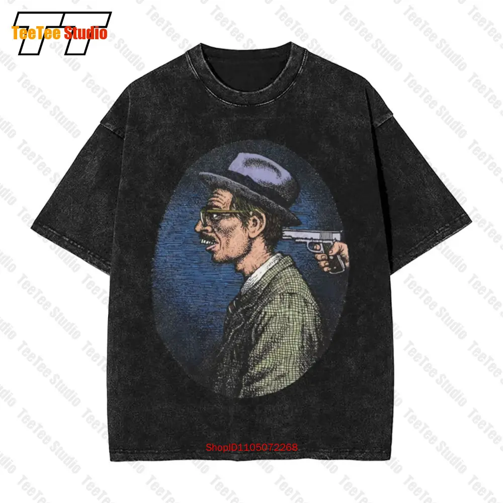 

Винтажная футболка большого размера с автопортретом R Crumb Gun Robert Underground Comix MIQ7