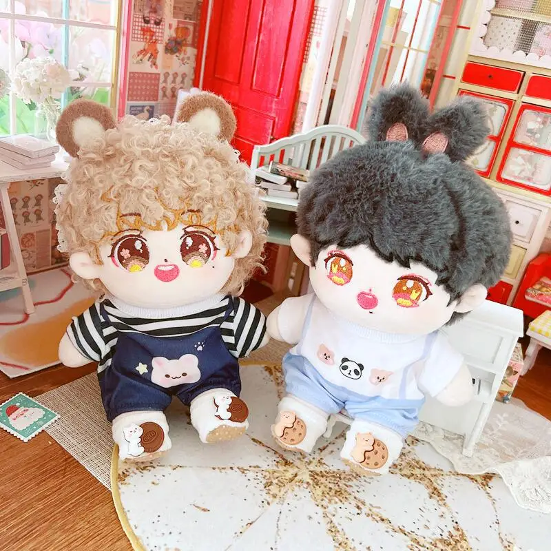 20cm Cute Idol Boy Doll Kawaii Stuffed Soft Cotton Plush Doll with Clothes for Girls Fans Collection Gifts Anime Game Periphery