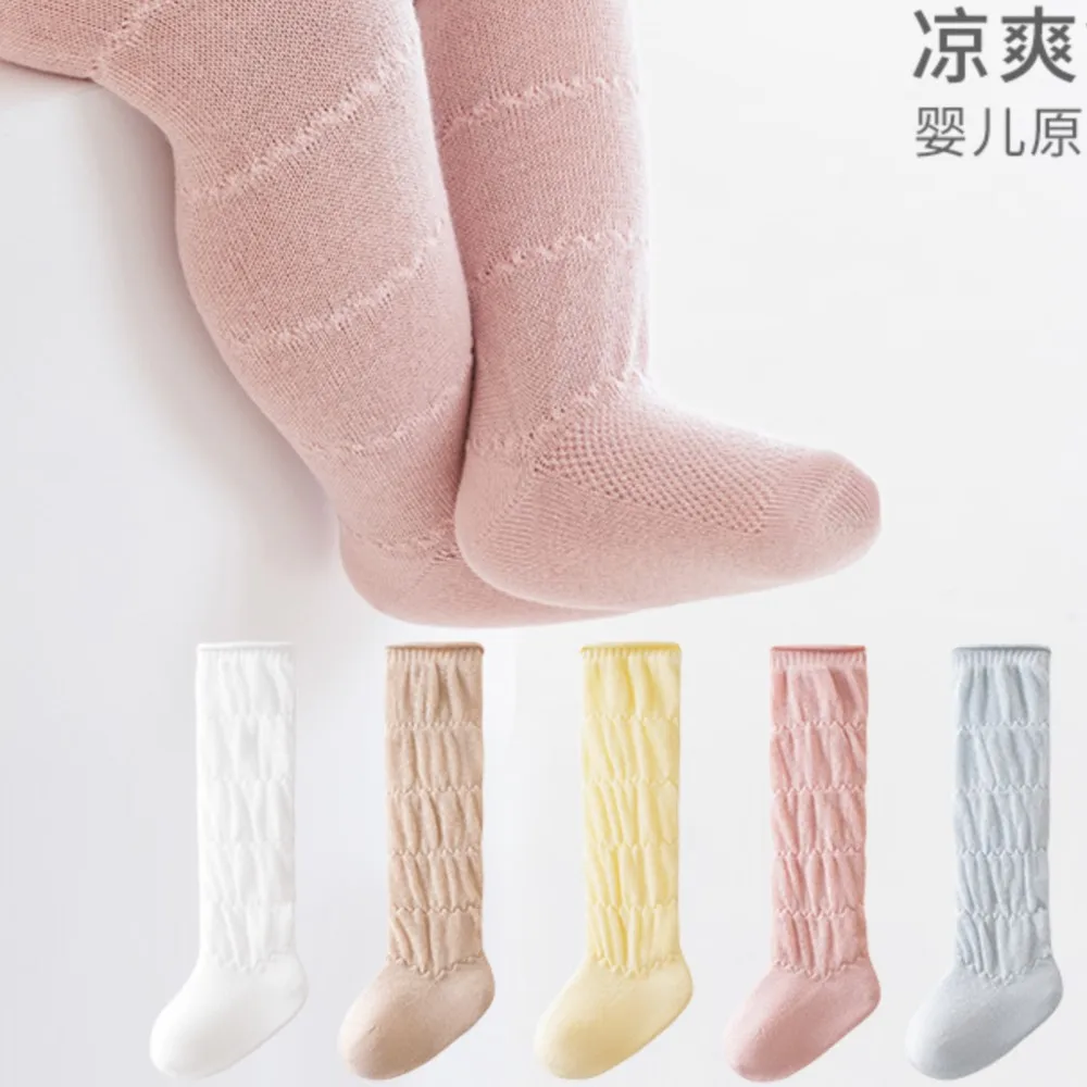 newborn baby socks long anti-mosquito socks ultra-thin baby mesh socks non-slip glue baby socks calcetines antideslizante bebe