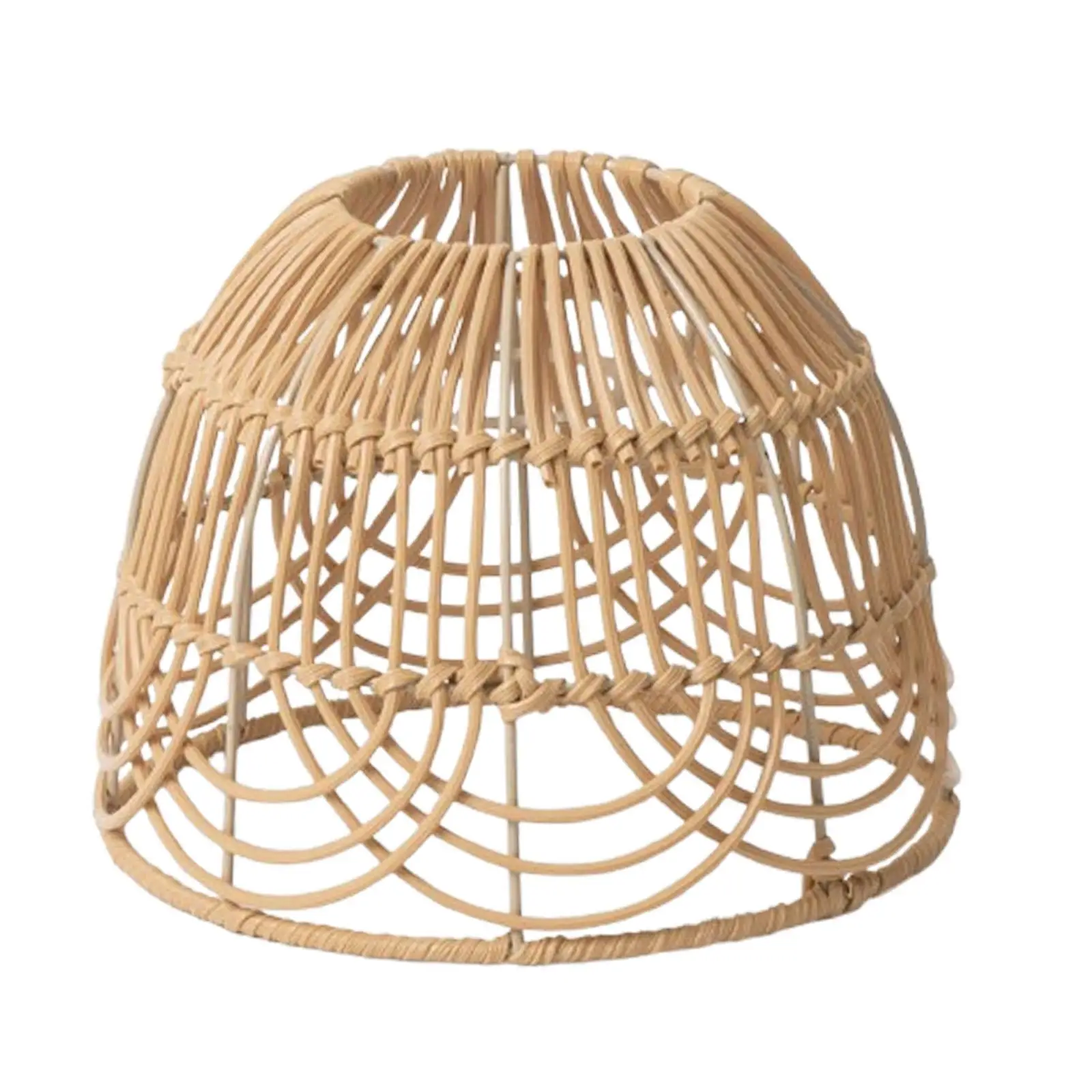 Rattan Woven Lampshade Lighting Fixtures Rattan Weave Retro Chandelier Light Cover for Kitchen House Farmhouse Living Room Hotel