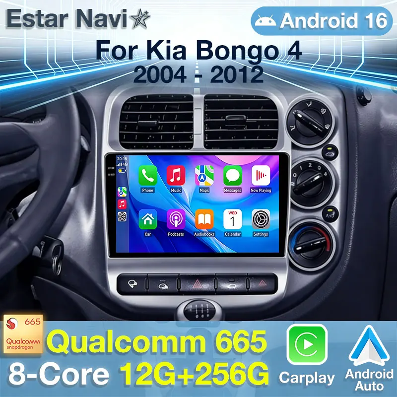 Rádio Automotivo Android 16 para Kia Bongo 4 2004 - 2012, Reprodutor Multimídia GPS, Unidade Principal Navi, Câmera 360, Carplay Sem Fio, Auto DSP, Vídeo