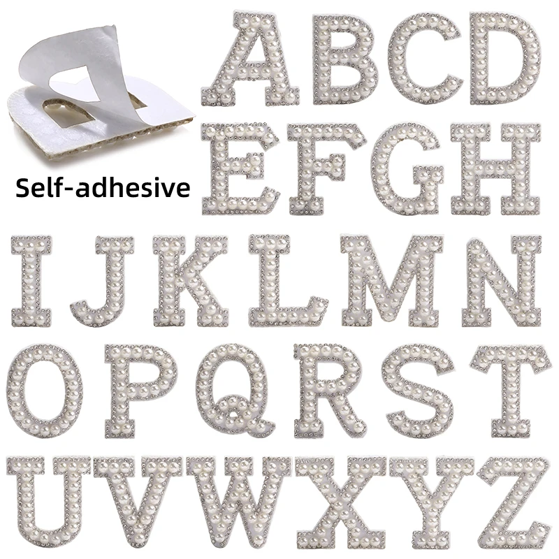 Pearl Letters Sticker With Double-Sided Tape For Crafts Decoration Accessories DIY Simple Paste White Pearl Letters Sticker