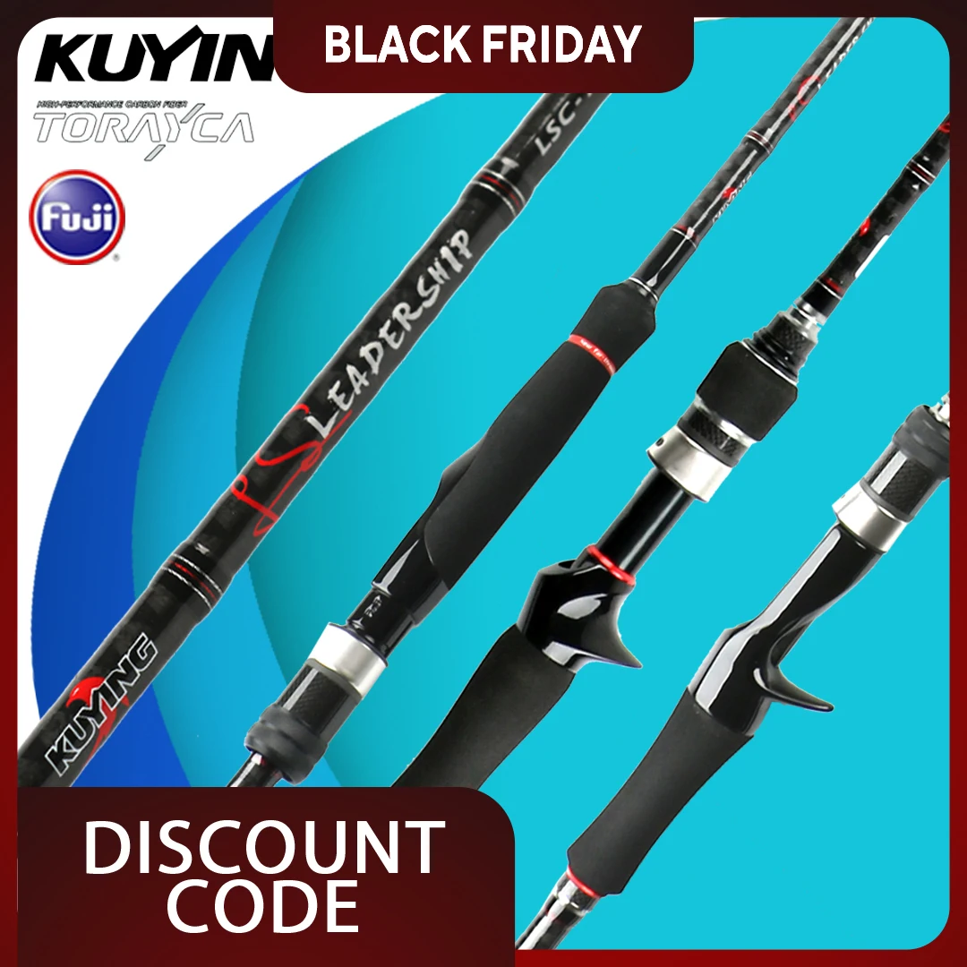 

KUYING LEADERSHIP Fishing Rod Series | 6'4"-8'6" Lengths | Carbon FUJI Guides | Casting & Spinning | 4-18lb Line Weight