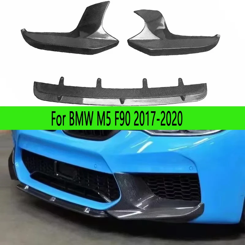 

For BMW M5 F90 2017-2020 Carbon Fiber Front Lip Bumper Lip Separator Diffuser Chin Spoiler wrap angle Front Bumper corner corner