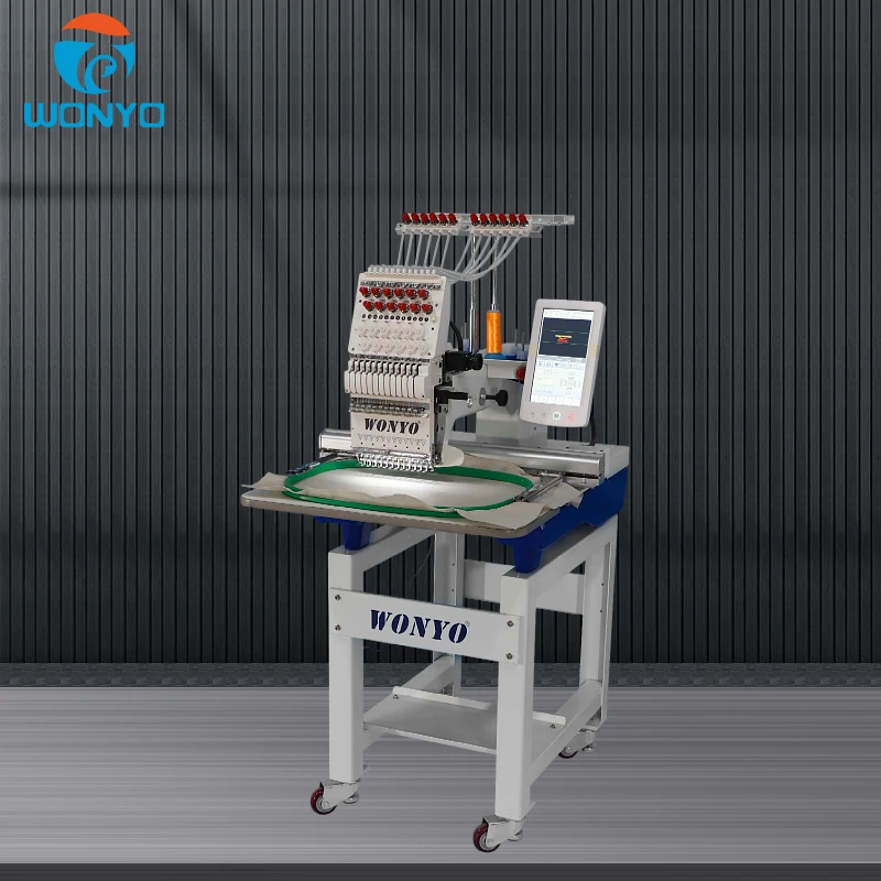 Single Head Computer Embroidery Machine High Speed Multi Function Cap T-shirt Garment Embroidery Machine