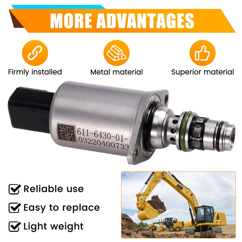 

WO-611-6430 Solenoid Valve 6116430 Hydraulic Pump Solenoid For Caterpillar CAT E320GC E330 E336 Excavator Parts