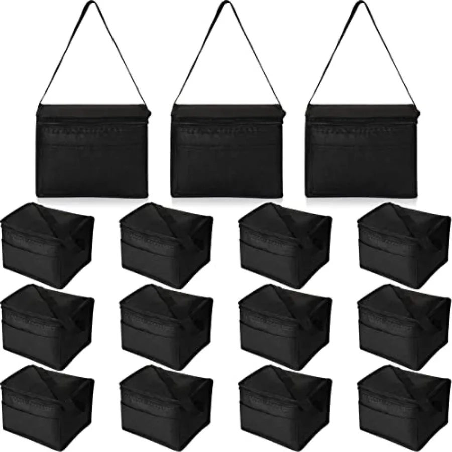 

15 Pack Insulated Lunch Bags Bulk Reusable Cooler Boxes Leakproof Lunch Boxes Set Waterproof Thermal Coolers Insulated Beverage