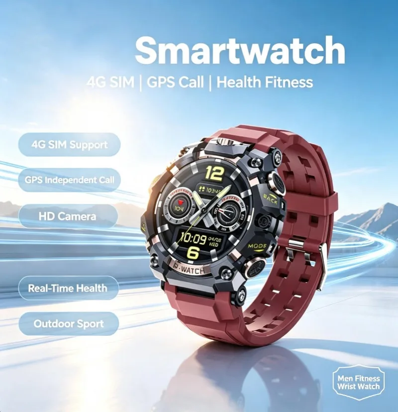 Unisex Q668 Android Smartwatch 4G Full Netcom Waterproof Heart Rate Monitor Outdoor Sports Wrist Watch