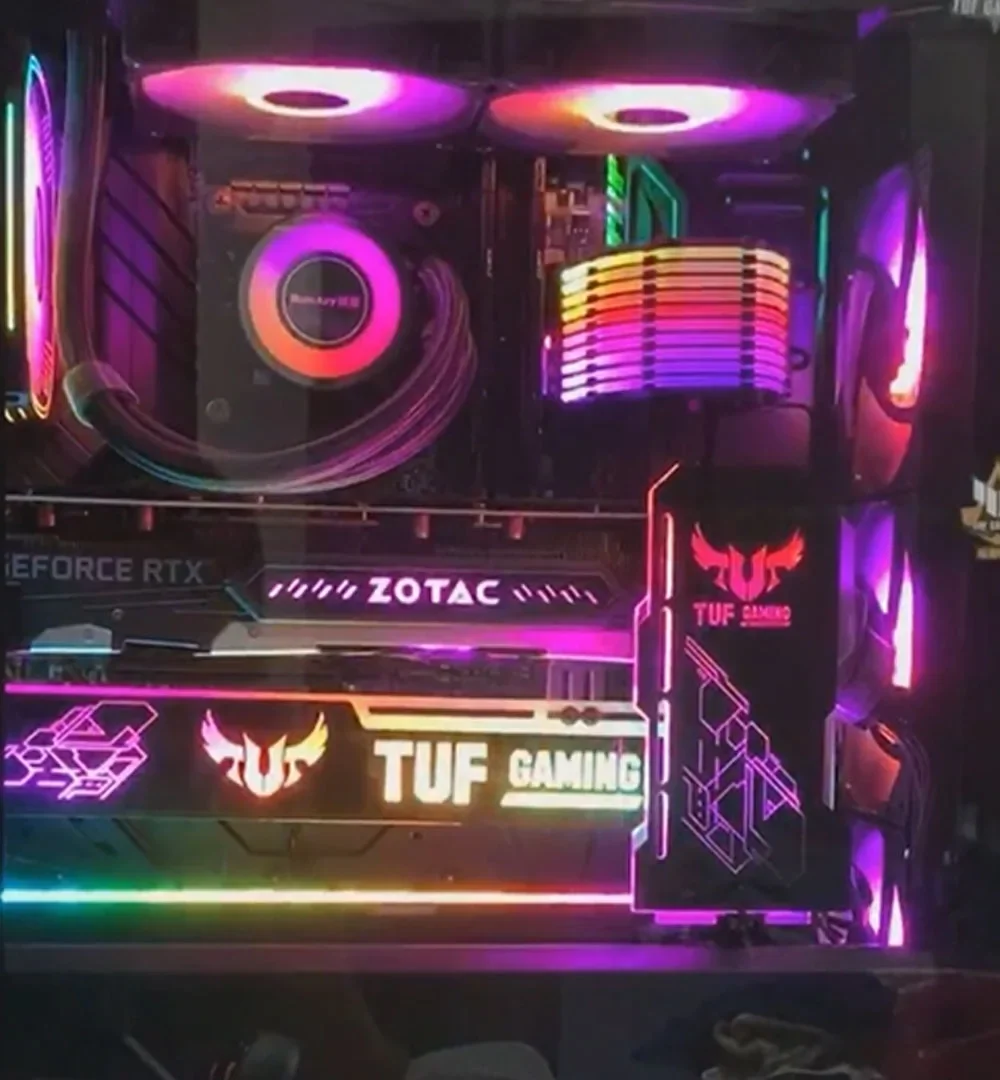 لتقوم بها بنفسك ARGB VGA حامل 4090,5 فولت 3PIN AURA مزامنة بطاقة الفيديو قوس ل MSI/ROG/AORUS/TUF/IGame ، 3090 3080 وحدة معالجة الرسومات الدعم