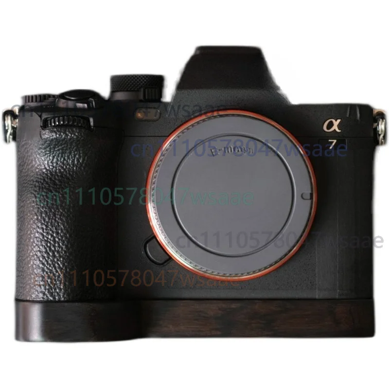 Handmade Ebony & Walnut Wood Camera Base Hand Grip Bracket For Sony A7M4 A7IV