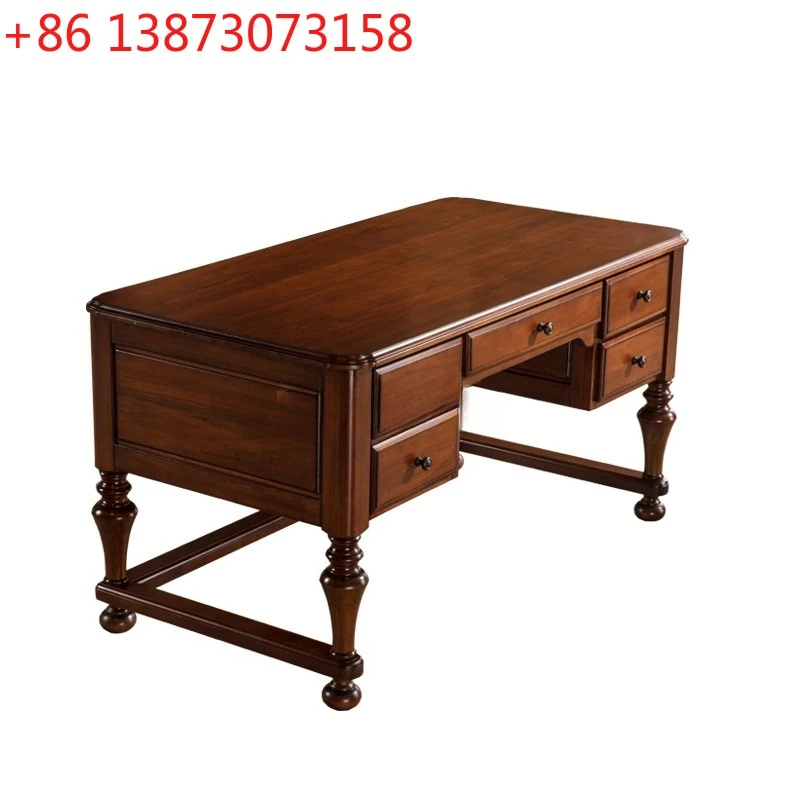 *American desk all solid wood painting table retro study furniture desk