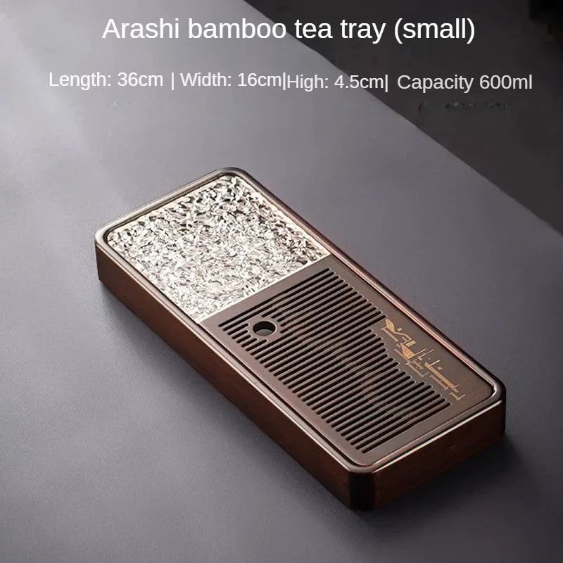 

Tea Tray New Simple Tea Sea Bamboo Japanese Water Storage Kung Fu Tea Set Drain Tea Table Small Household Tray Dry Bubble