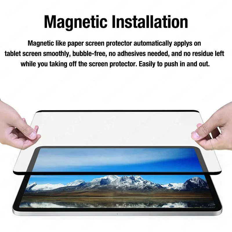 Papír magnetický abych tak řekl obrazovka ochránce pro ipad 9 8 7 6 5 9th generace 10 ipad pro 11 12.9 10.5 9.7 vzduch 5 4 mini 6 znovu použitelný filmovat