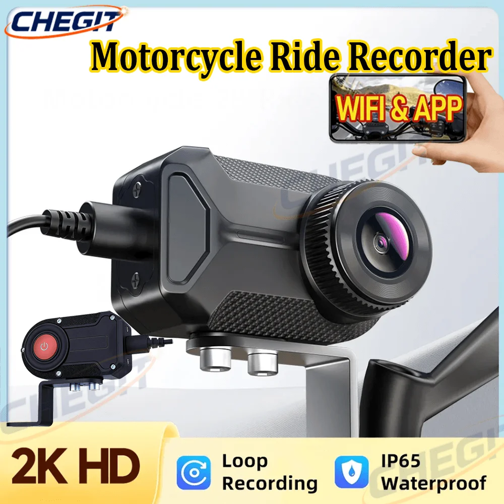 

Новый 2K HD WiFi видеорегистратор для мотоцикла, водонепроницаемый IP66, с циклической записью, широкоугольная камера 170 градусов, HD видеорегистратор, видеокамера для мотоцикла