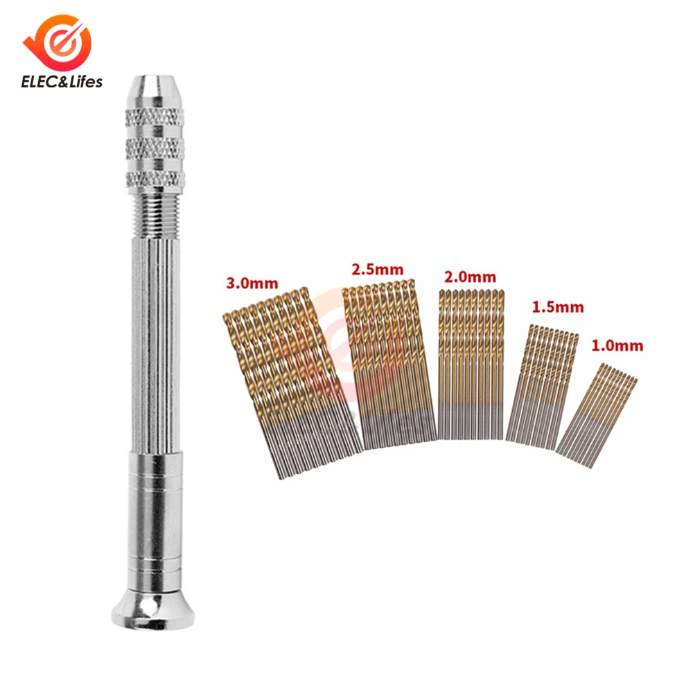 Mini Micro perceuse à main en aluminium, calcul de foret hélicoïdal HSS, propositions de travail, outils à distance, 1.0-3.0mm, 0.5-2.0mm, 51 pièces, 11 pièces