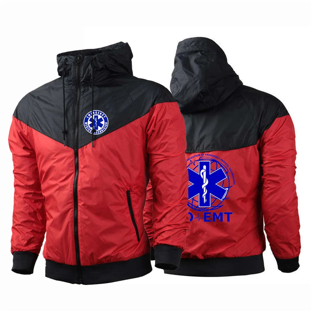 EMT Paramedic Emergency Medical 2023 Mens Outdoor Windproof Waterproof Jacket Lightweight Breathable Comfortable printing coat