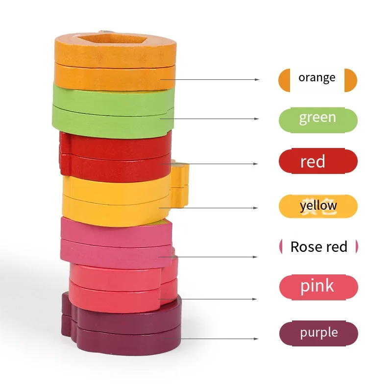 كتل فواكه وخضروات أكريليك للأطفال الصغار ألعاب تعليمية معرفية للتعرف على الألوان والتنسيق بين اليد والعين #5